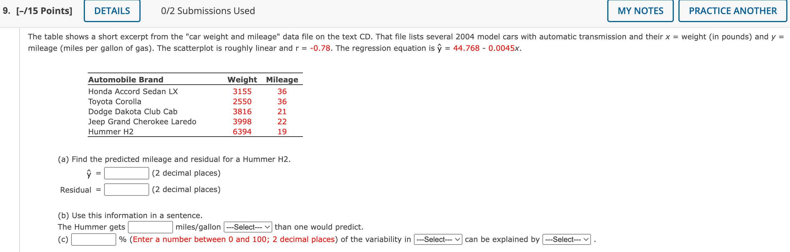 X = size of house in square feet, 9 = 9169 +