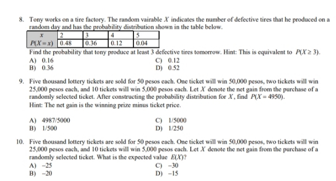 This is in Statistics all about Random Variable. This is only multiple