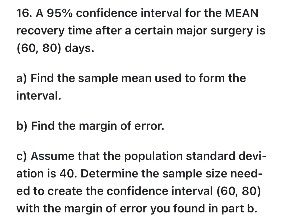 . Post should include a detailed solution and explanation 16. A 95%