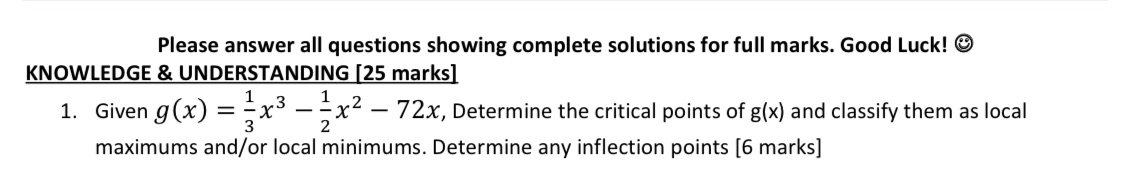 Please answer all questions showing complete solutions for full marks. Good