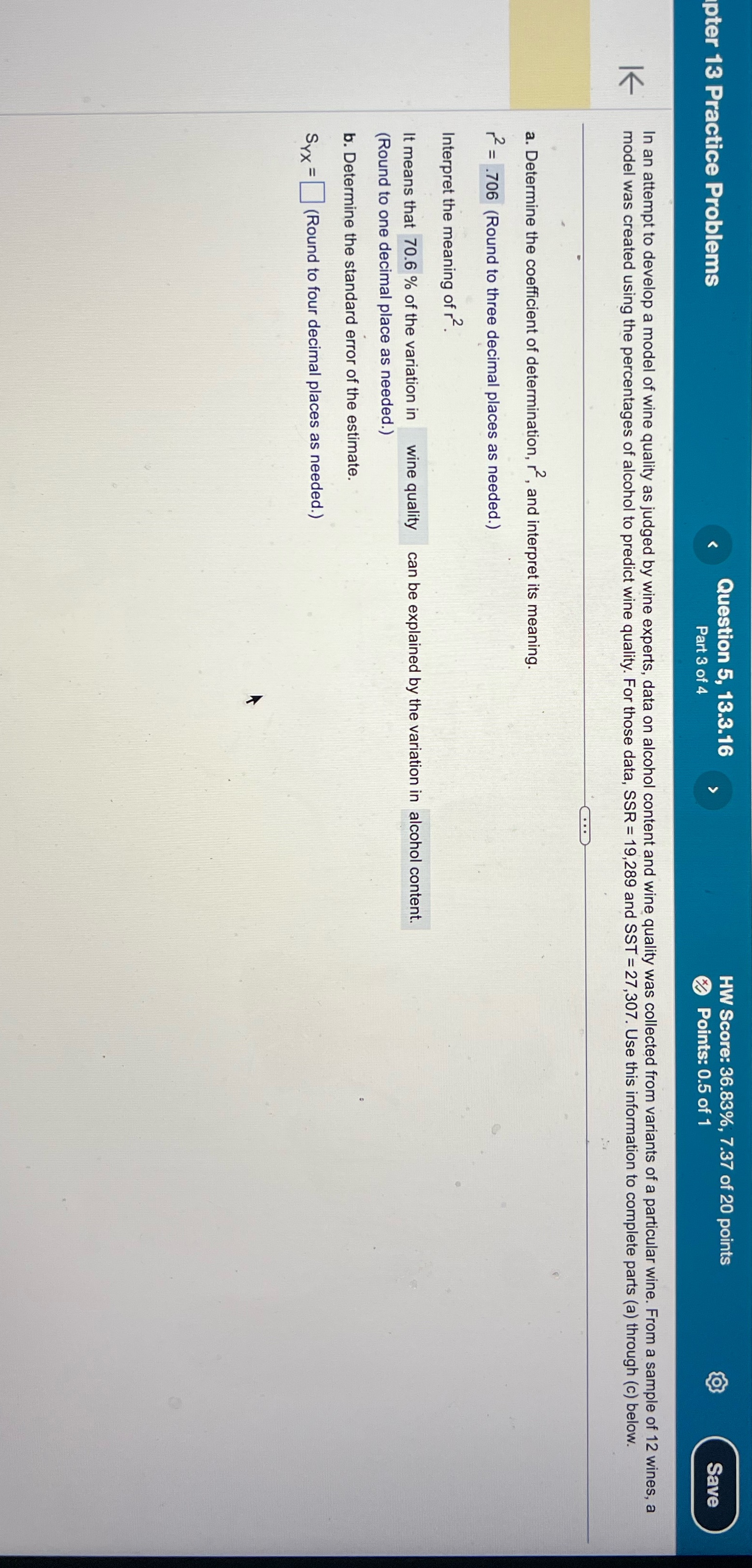 Please find B pter 13 Practice Problems Question 5, 13.3.16 HW Score: