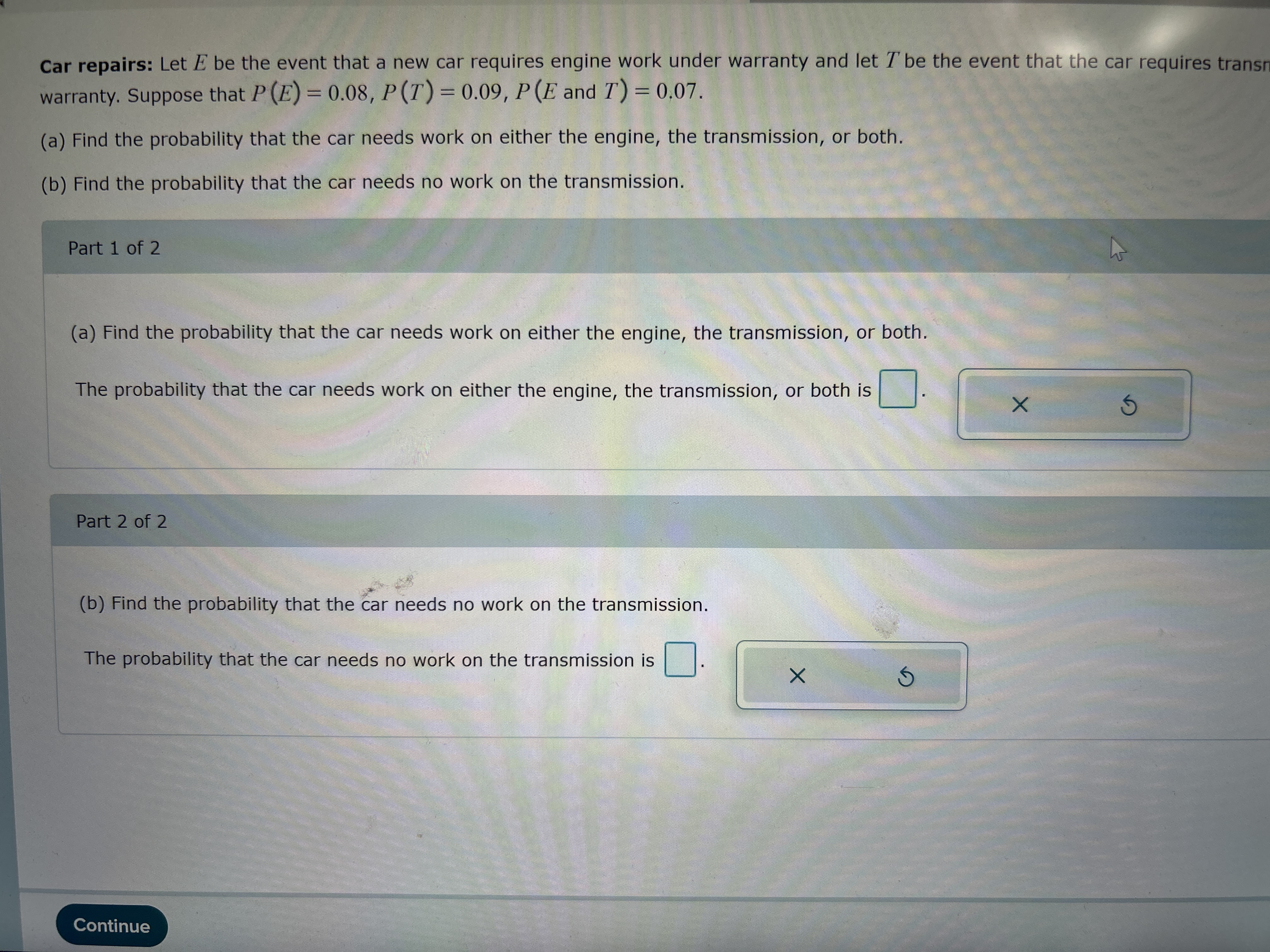 one) all probabilities are between 0 and 1, and the probabilities add