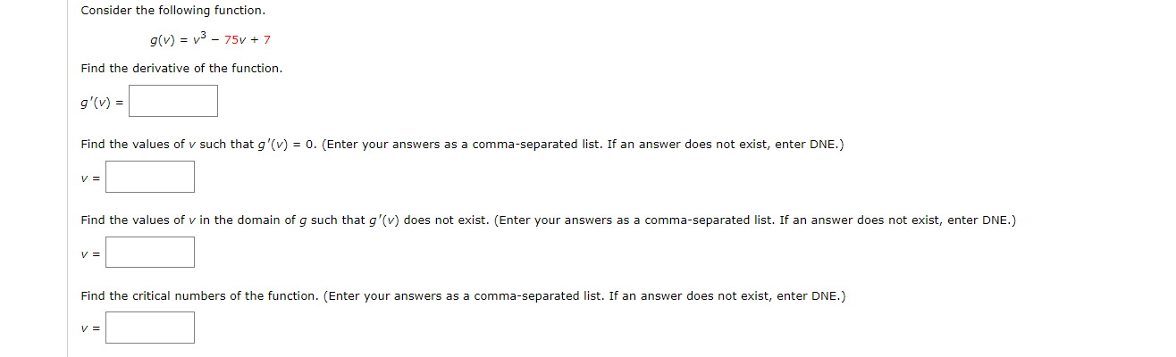  Consider the Following function. _ 3 s 90/) v 75v +