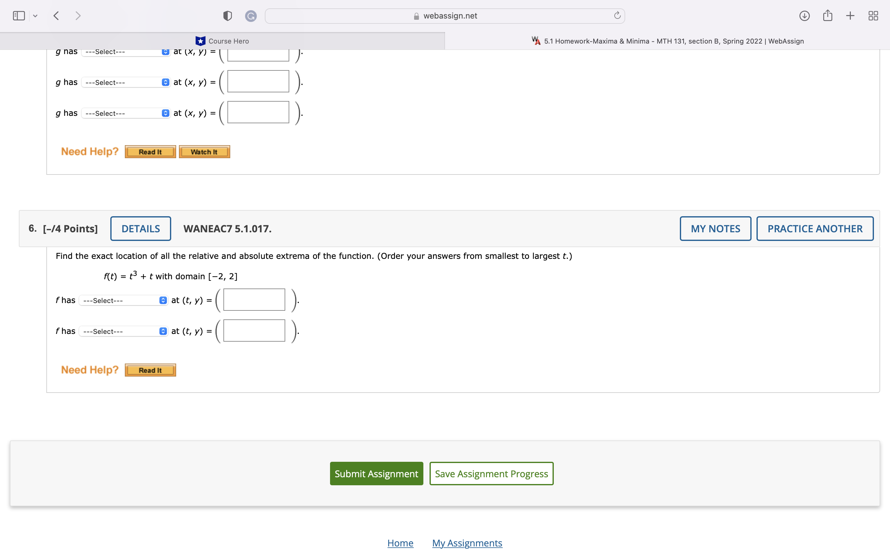 (x, y) = f has ---Select--- at (x, y) = Need Help?