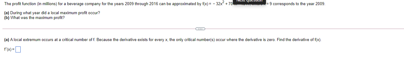 the years 2009 through 2016 can be approximated by for) = -