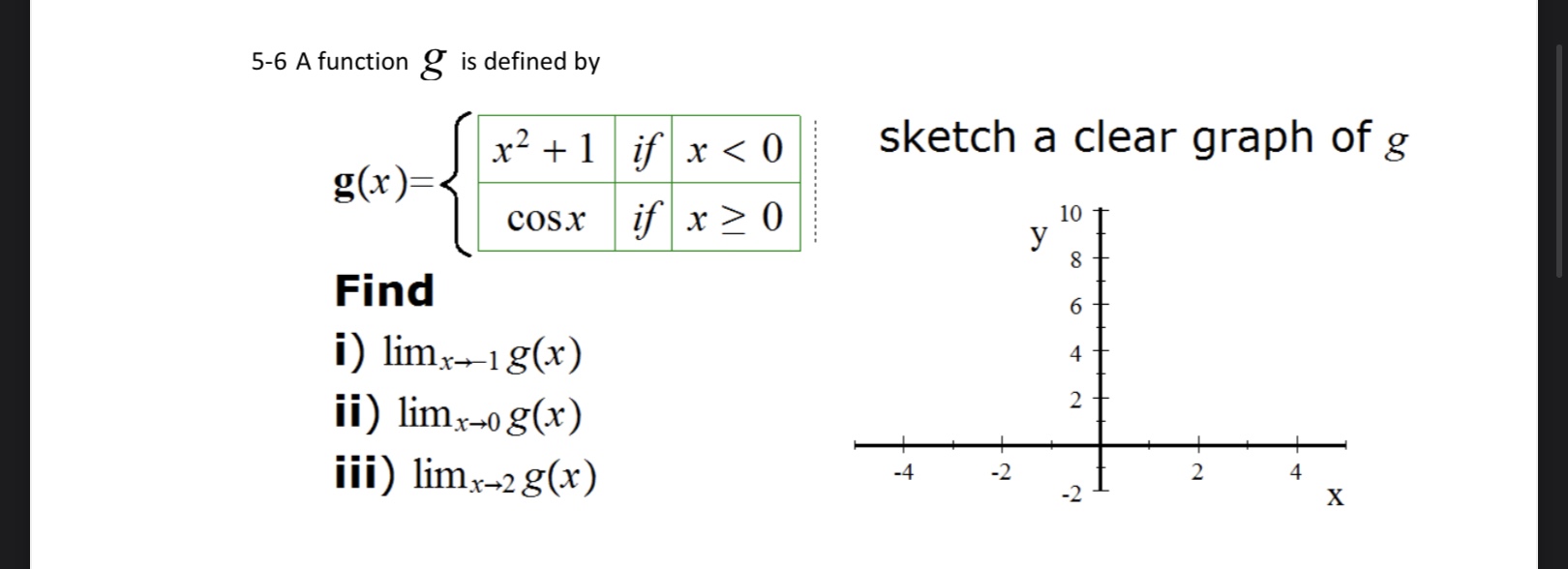 5-6 A function & is defined by x2 +1 if x