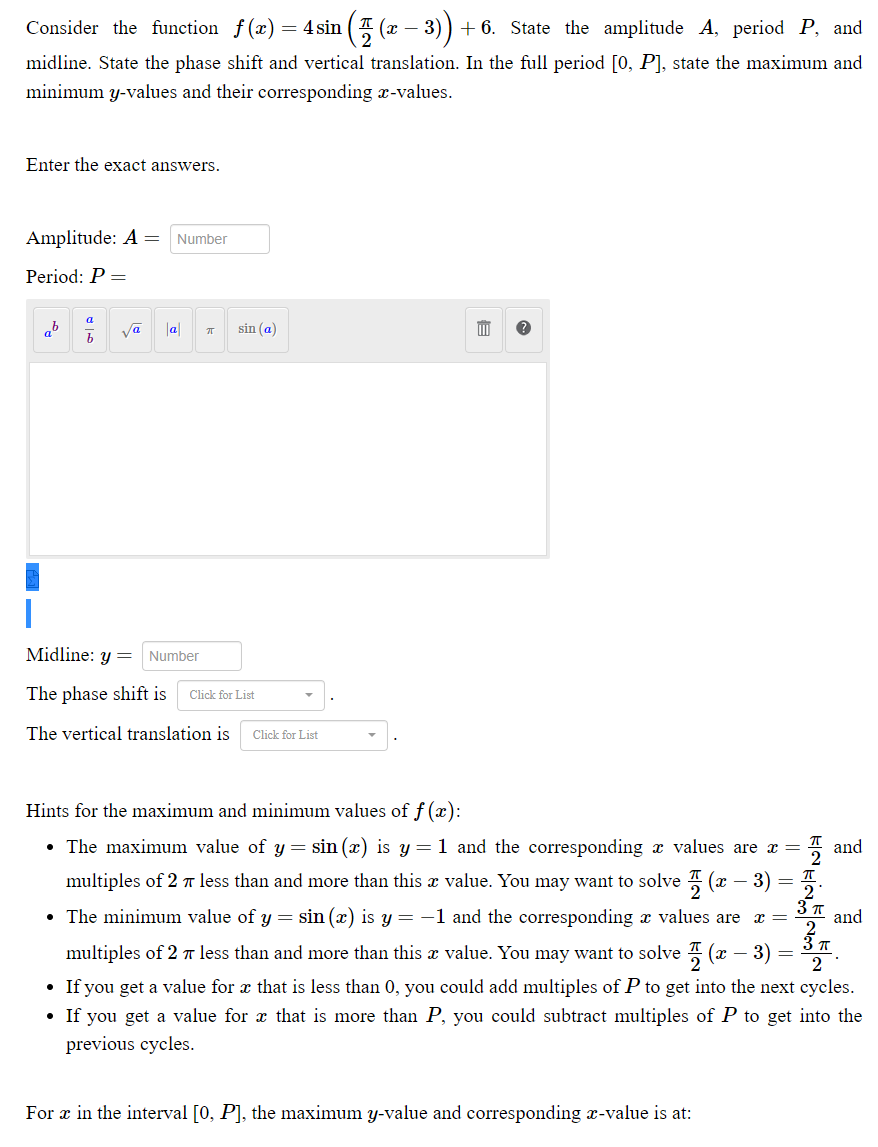 Consider the function f (:12) = 45in (1 (:17 3)) +