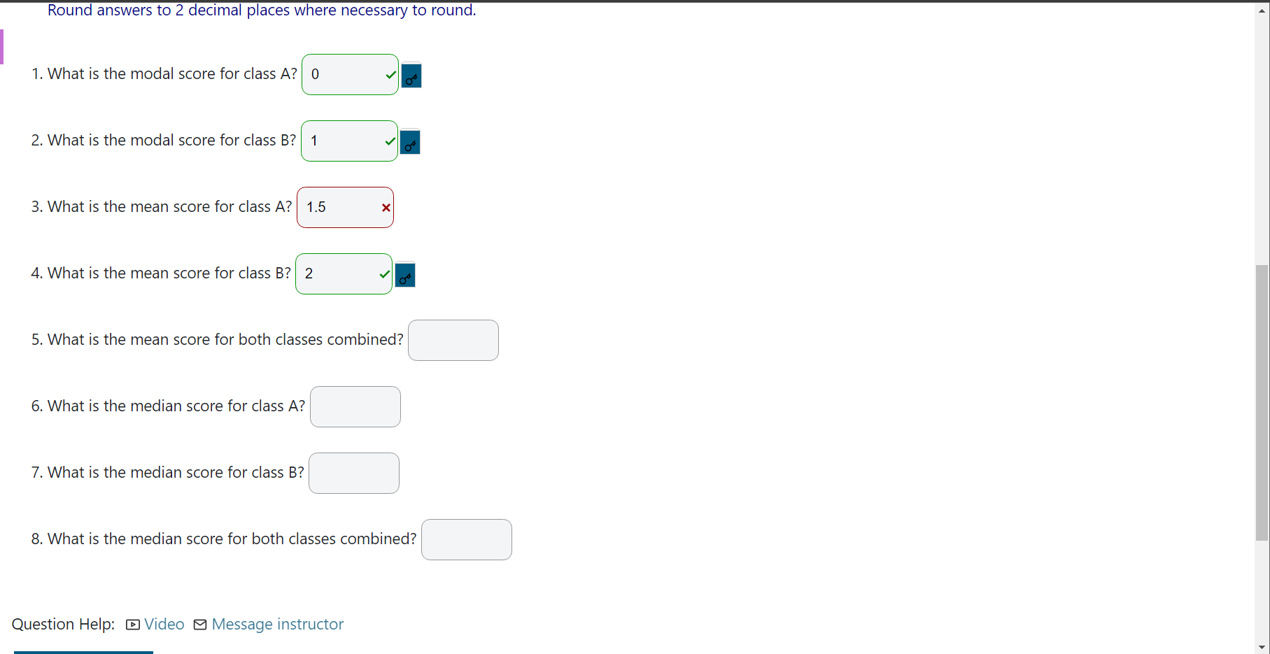 standard deviation, 10th, 25th, 75th, and 90th percentiles for students' grades in