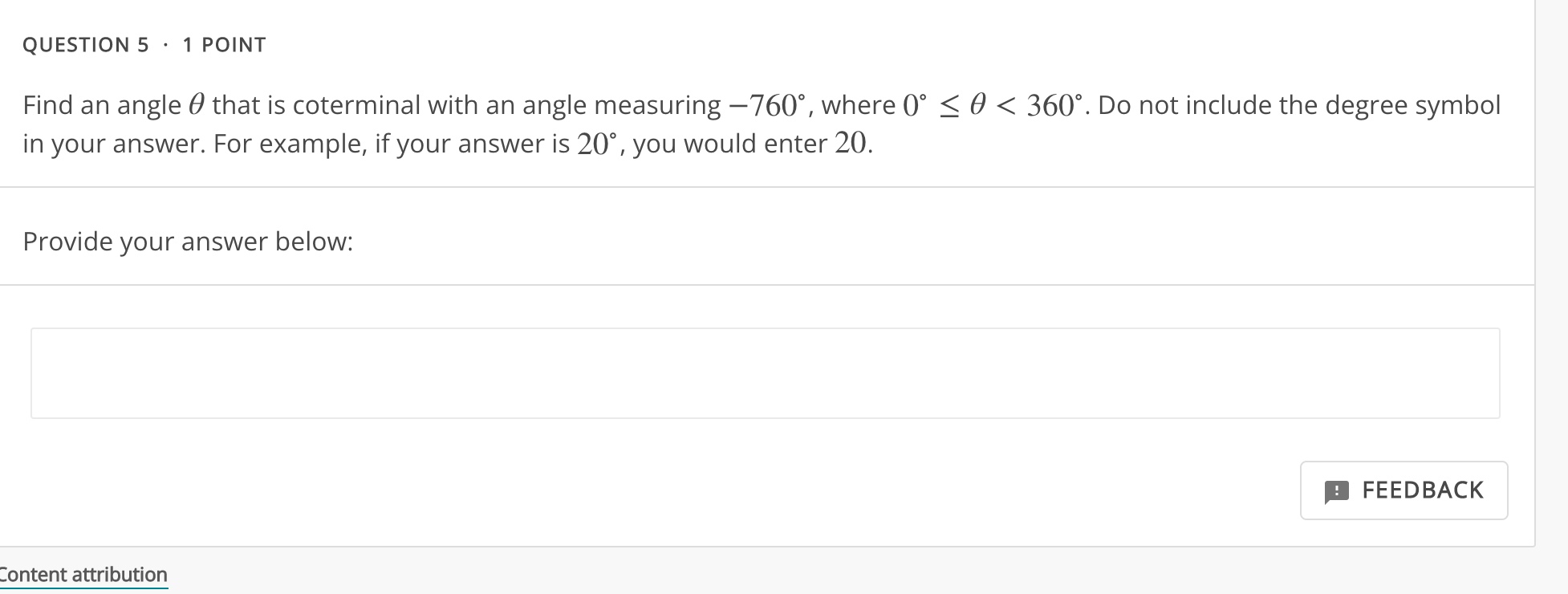coterminal with an angle measuring 760, where 0 5 19