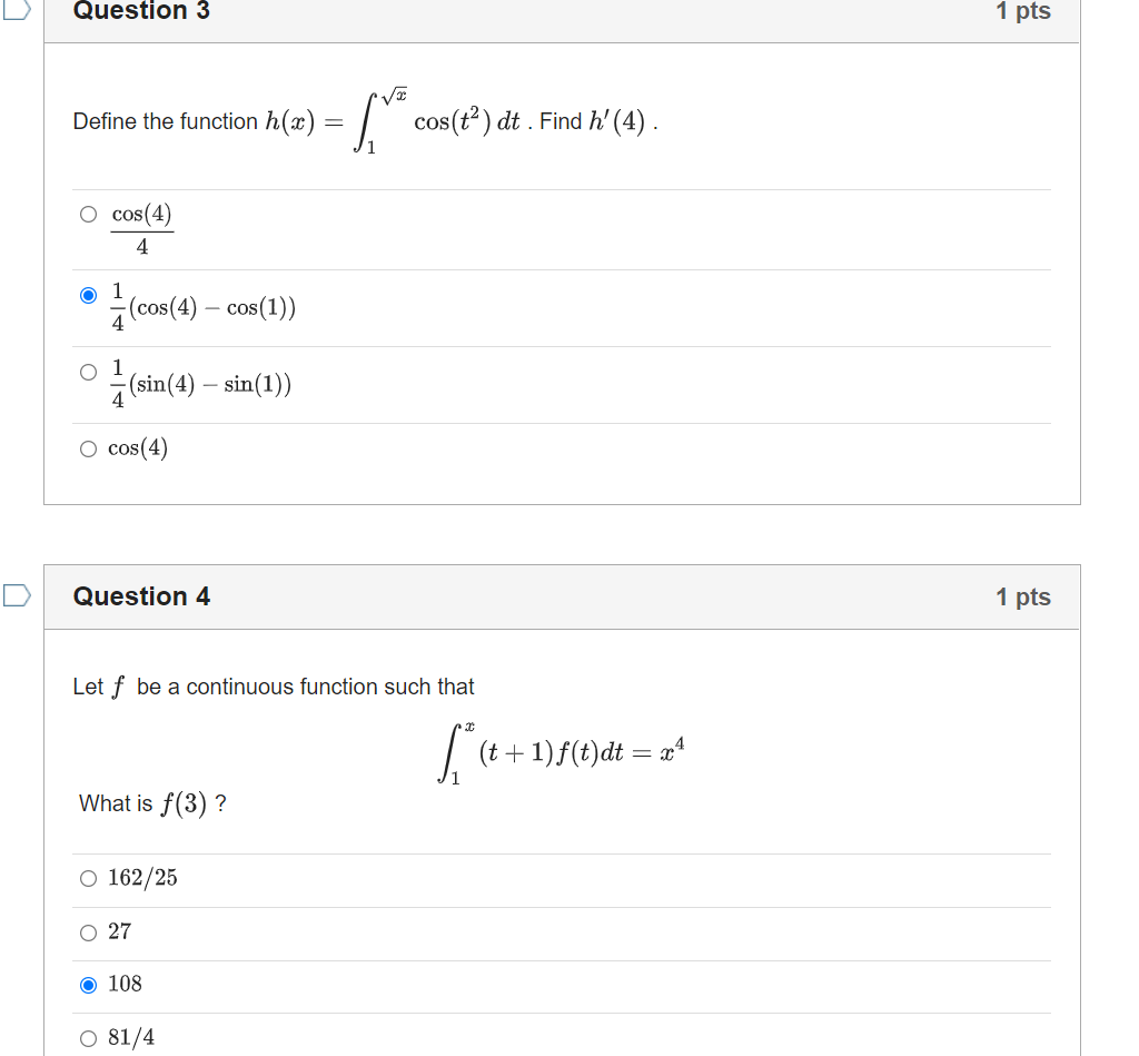 F[5) = F(6) 0 F is decreasing on (3,5) . Question 2