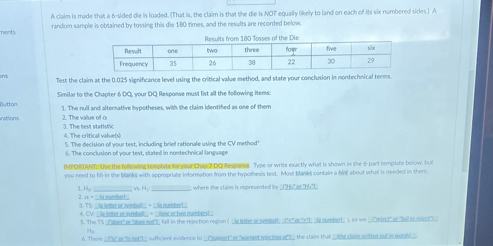 Can you explain this question based on the template that is provided