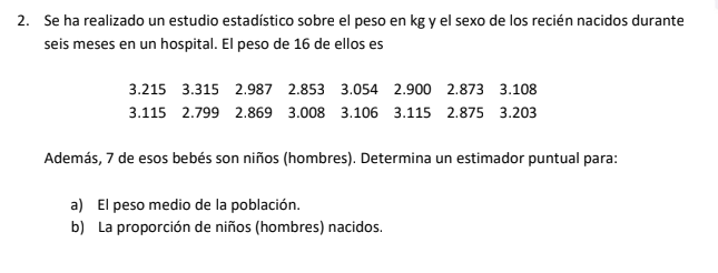 y eI sexo de IOS recin nacidos durante seis meses en un