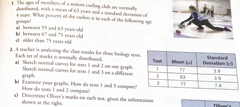 mean of 11.2 kg and a standard deviation of 2.8 kg. How
