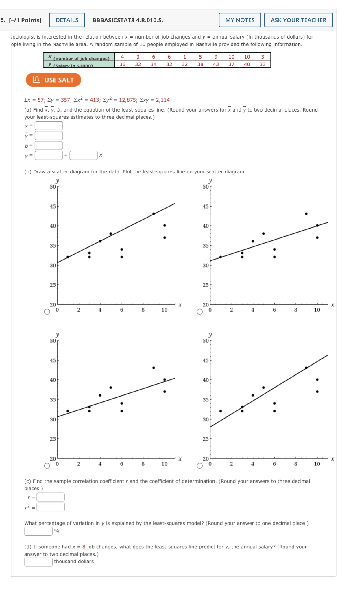  5. [-l1 Points] DETAILS BBBASICSTATB 4.R.O1D.S. MY NOTES ASK YOUR TEACHER