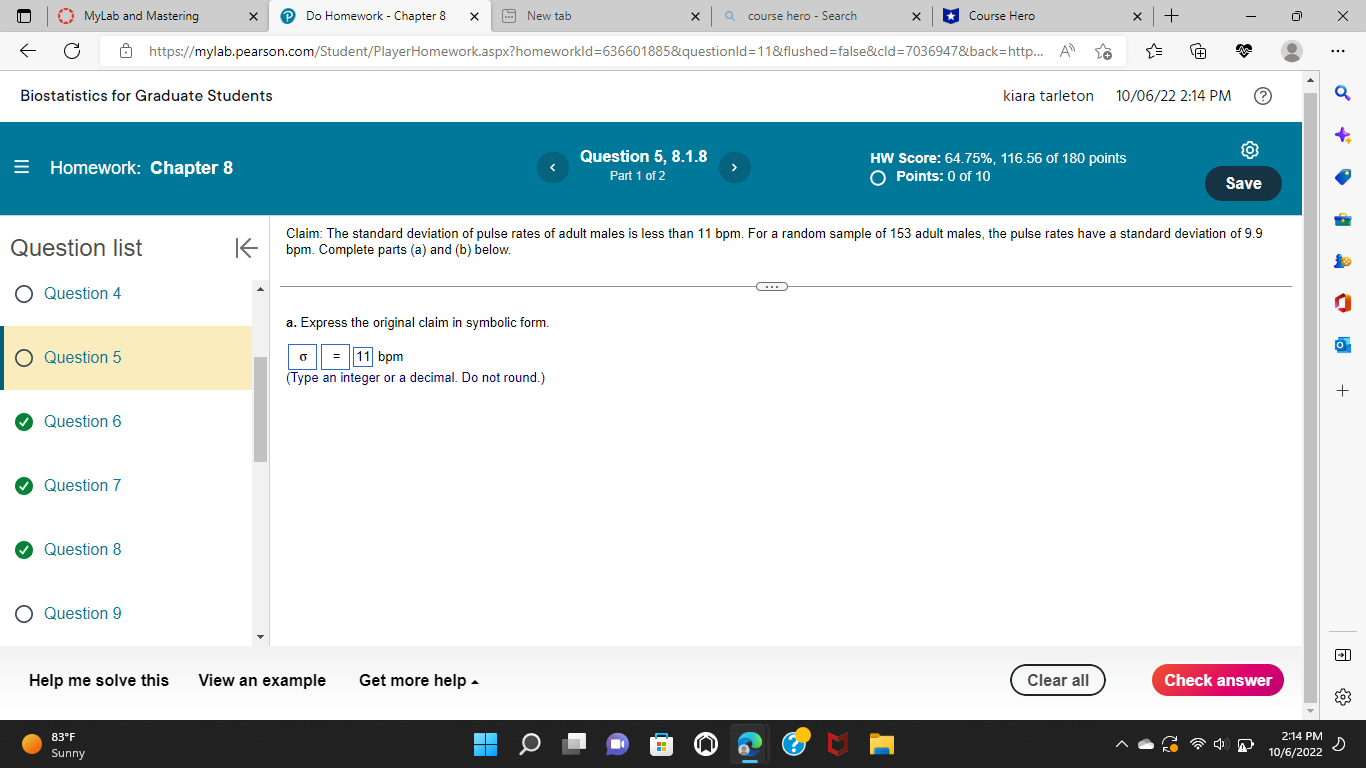 MyLab and Mastering X Do Homework - Chapter 8 X New