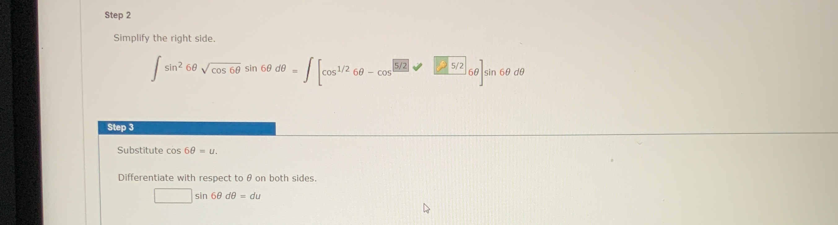  Step 2 Simplify the right side. sin 2 60 v cos