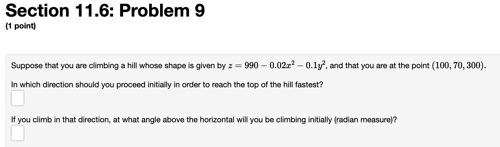 = $2 + 4y2. Find the the directional derivative of f at
