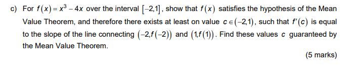 interval [-2,1] , show that f (x) satisfies the hypothesis of the