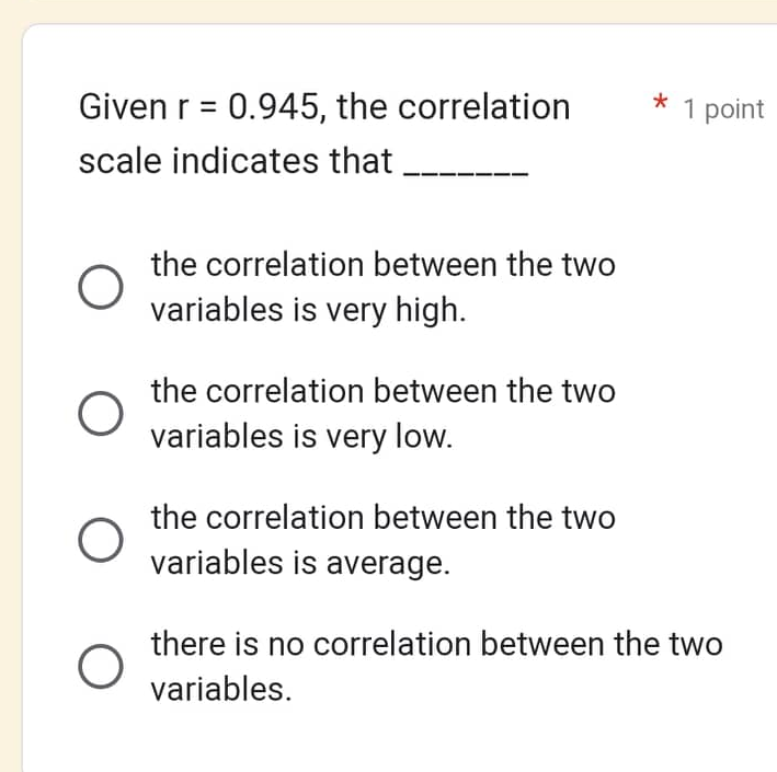0 variables. Which of the following is the * 1 0 correct
