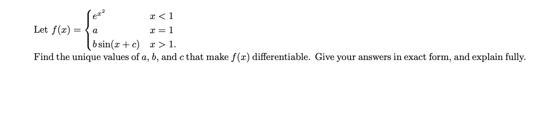 Let f (x) = bsin@ + c) Find the unique values of