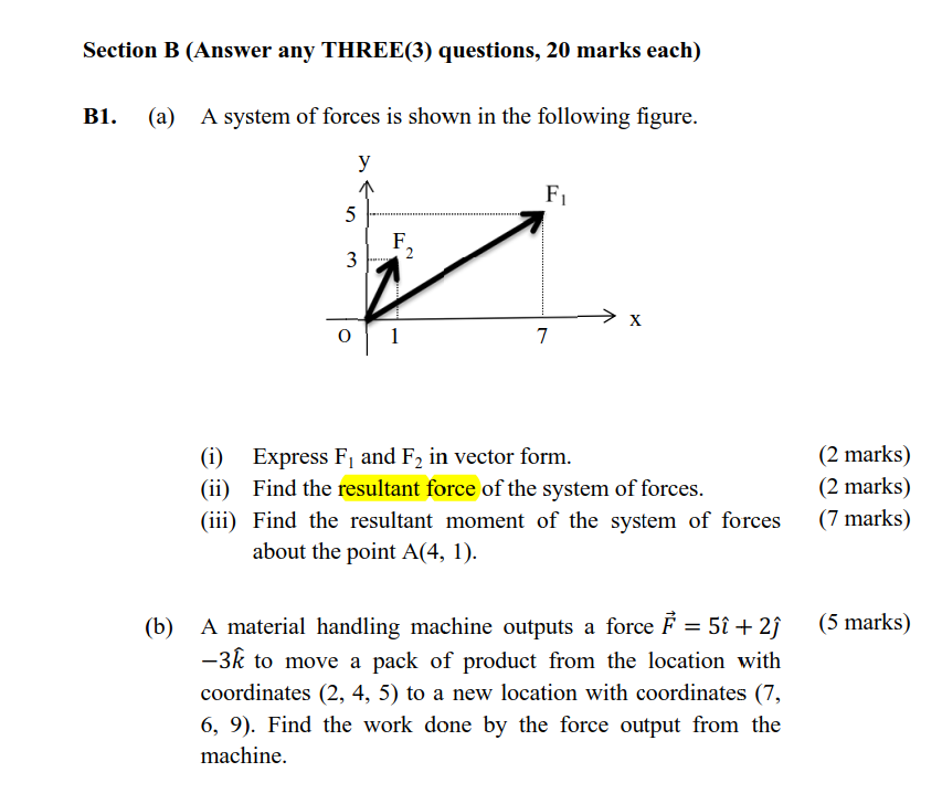  Section B (Answer any THREE(3) questions, 20 marks each) Bl. (a)