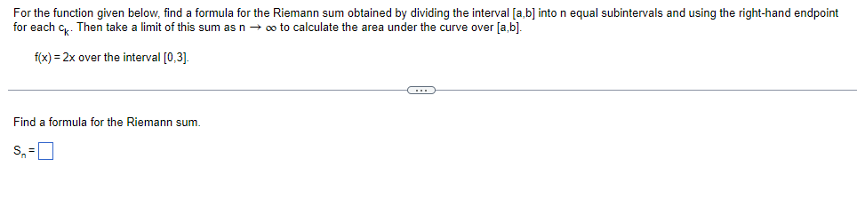 For the function given below, find a formula for the Riemann