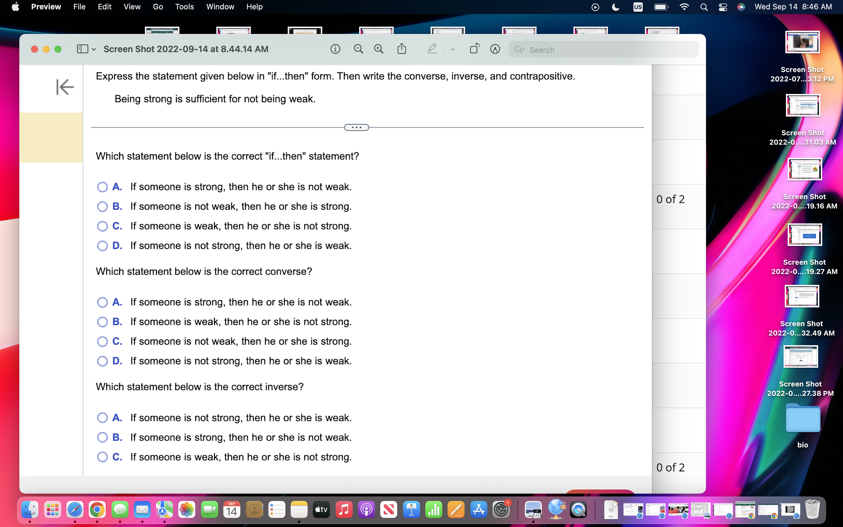 not weak. 0 of 2 Screen Shot O B. If someone is
