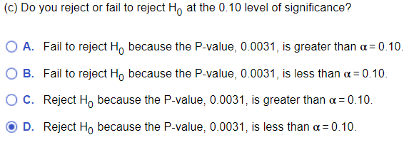 DO you reject orfail to reject H0 at the 0 01 level