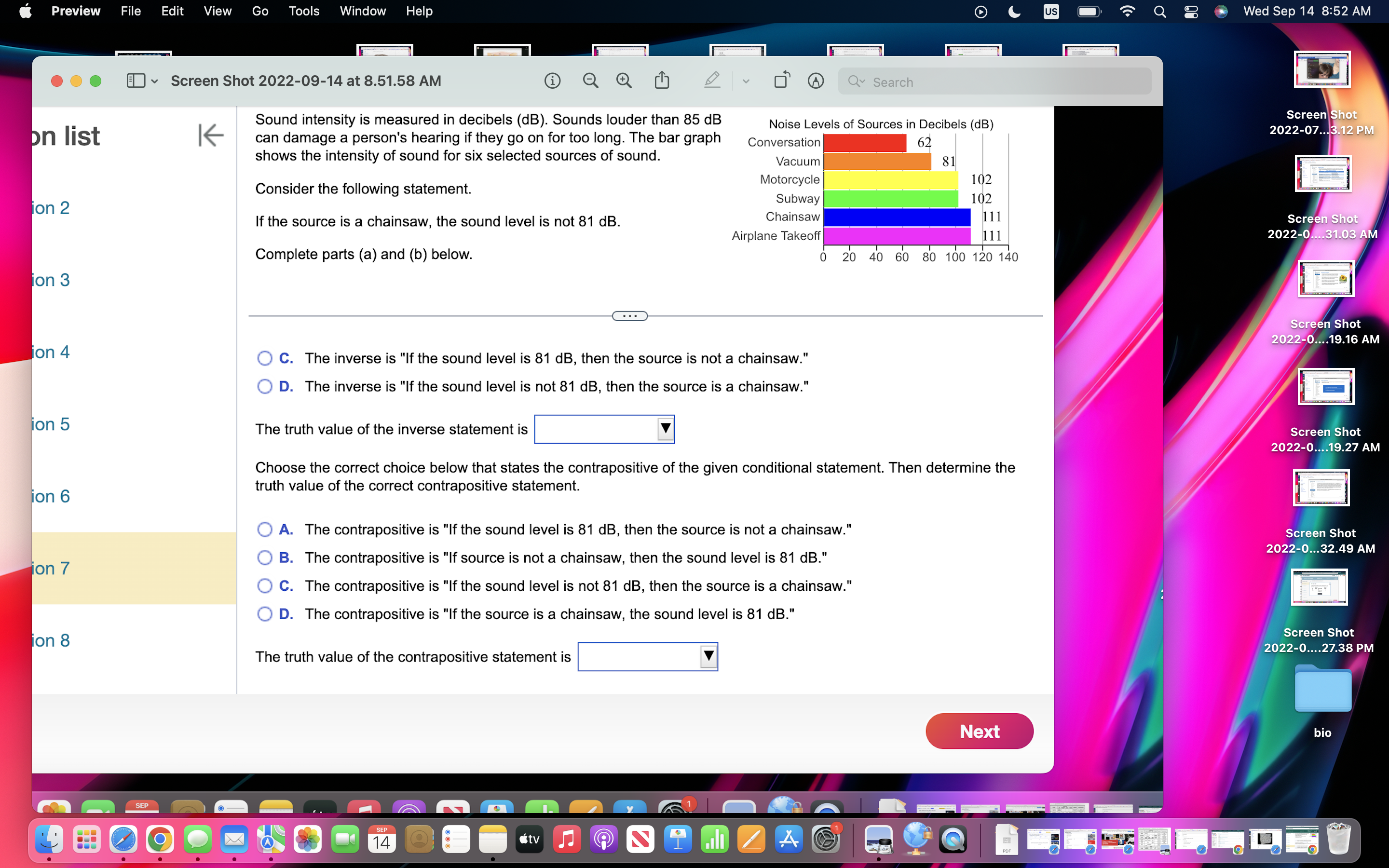 correct inverse? Screen Shot 2022-0....27.38 PM O A. If someone is not