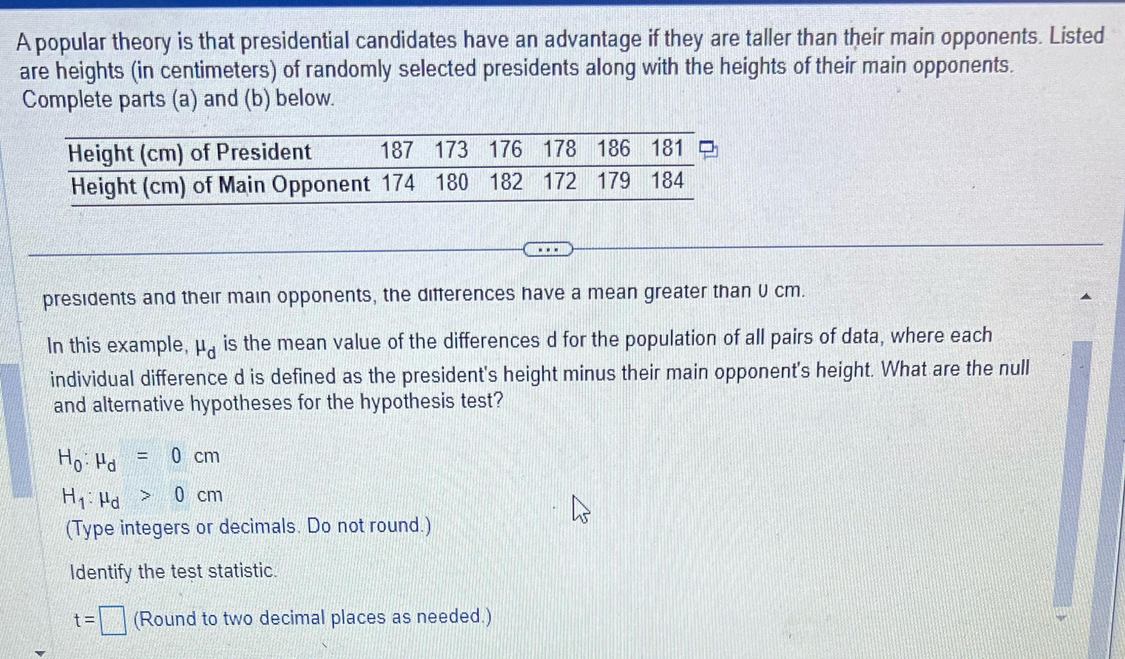 Identify the test statistic, p-value, confidence interval A popular theory is that