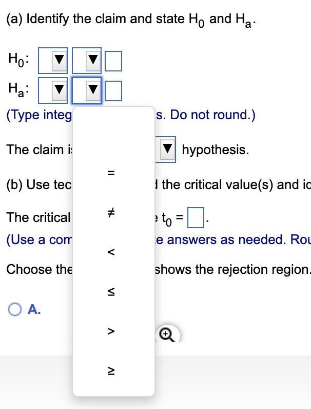statistic is t = (Round to two decimal places as needed.)(d) Decide