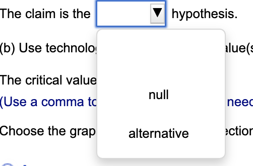 whether to reject or fail to reject the null hypothesis. Ho because