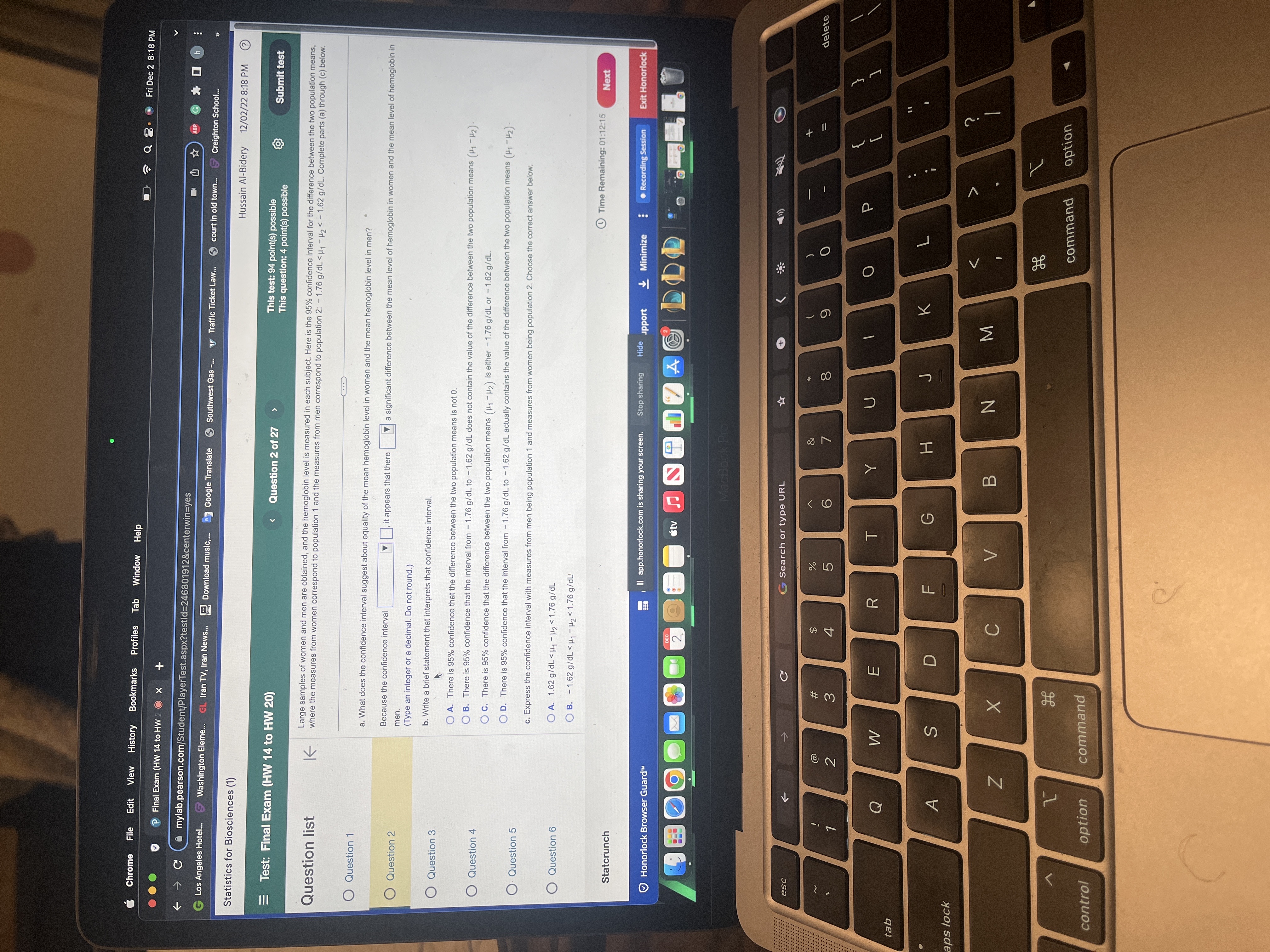 Chrome File Edit View History Bookmarks Profiles Tab Window Help ~