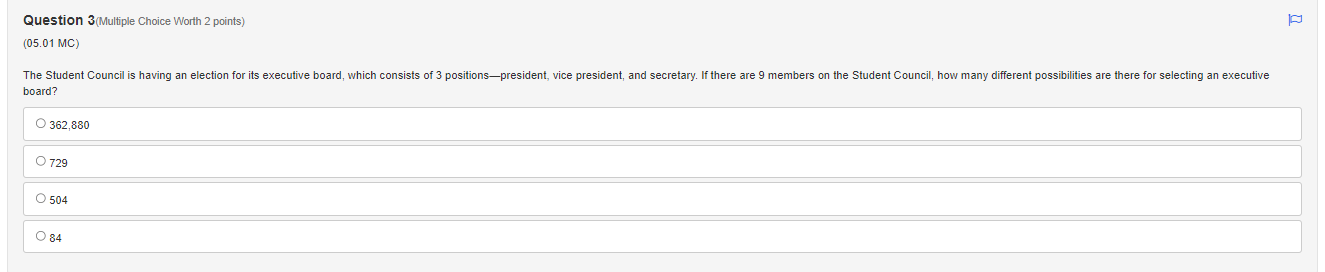  Question 3(Multiple Choice Worth 2 points) (05.01 MC) The Student Council