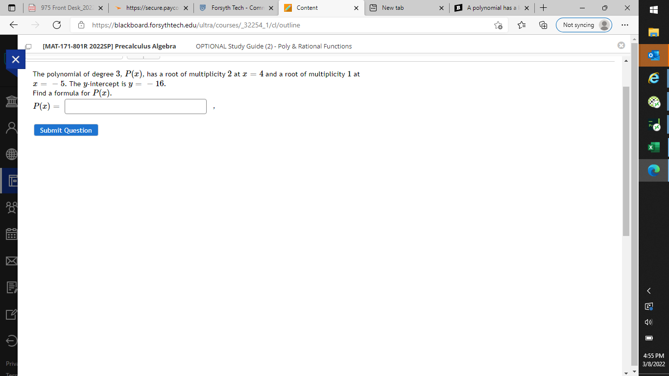 - Comm X Content X New tab X B A polynomial has