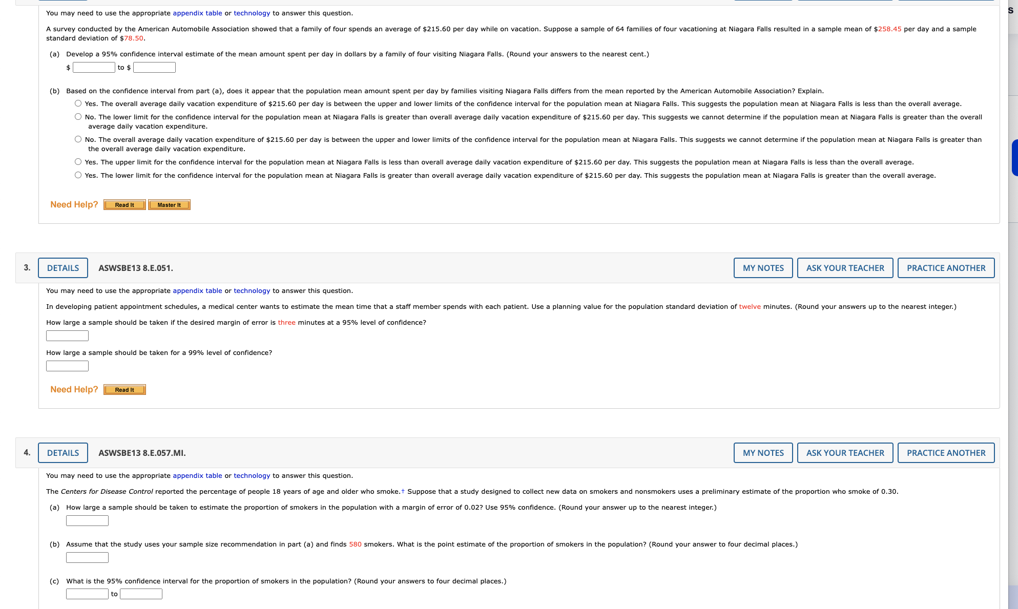 You may need to use the appropriate appendix table or technology