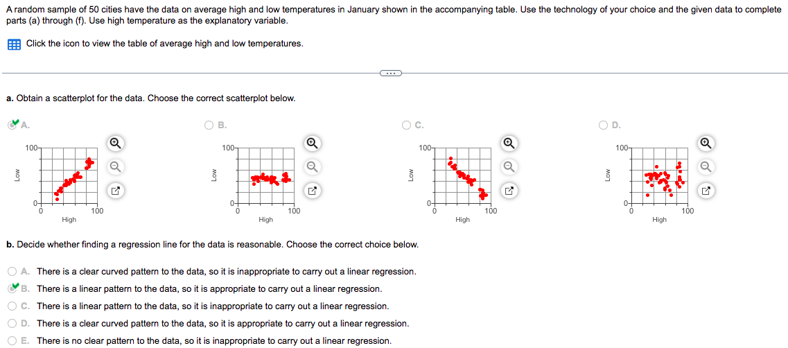 not applicable since a regression line is not reasonable. cl. Identify outliers