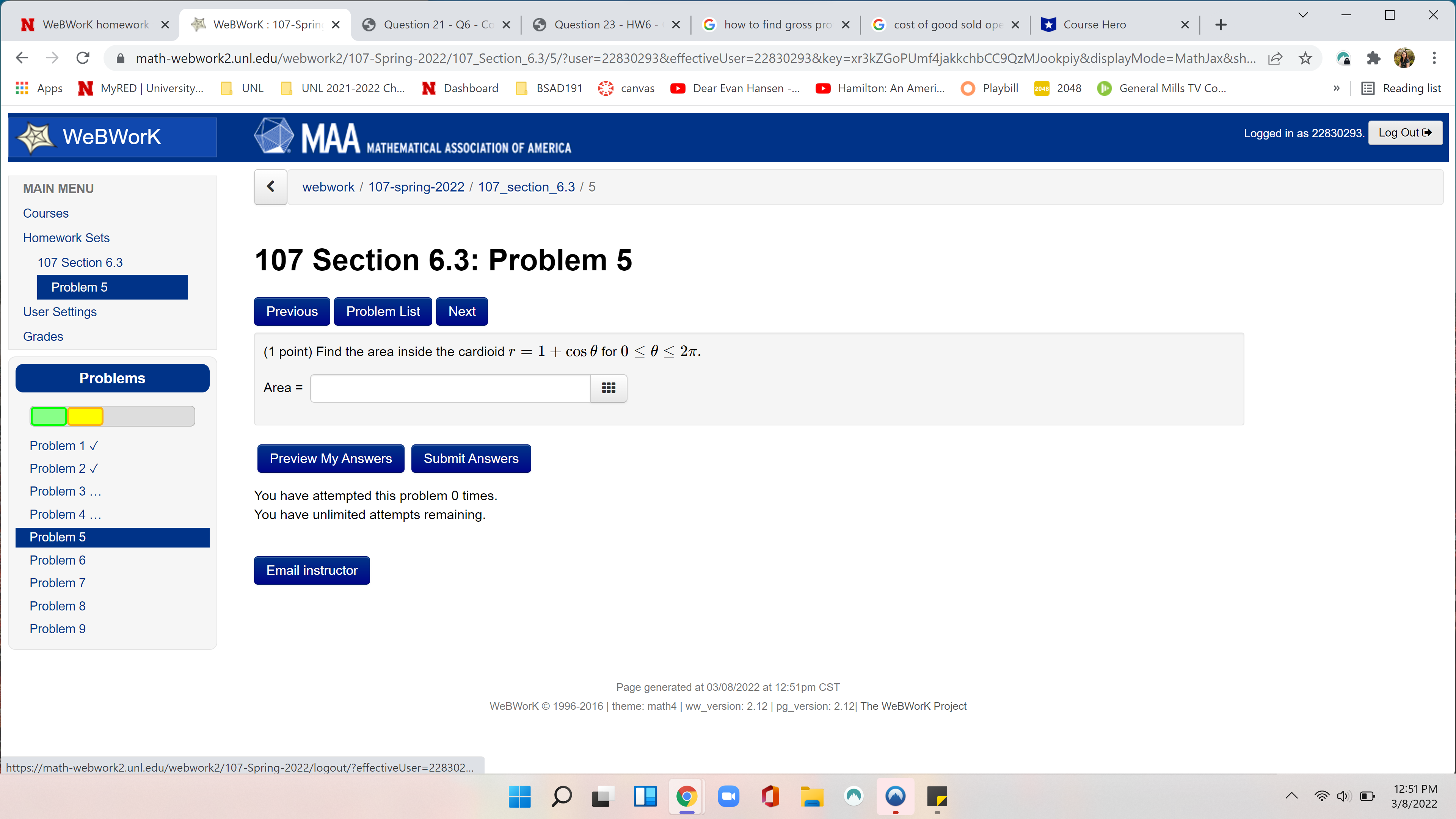 Question 21 - Q6 - Co X Question 23 - HW6 -