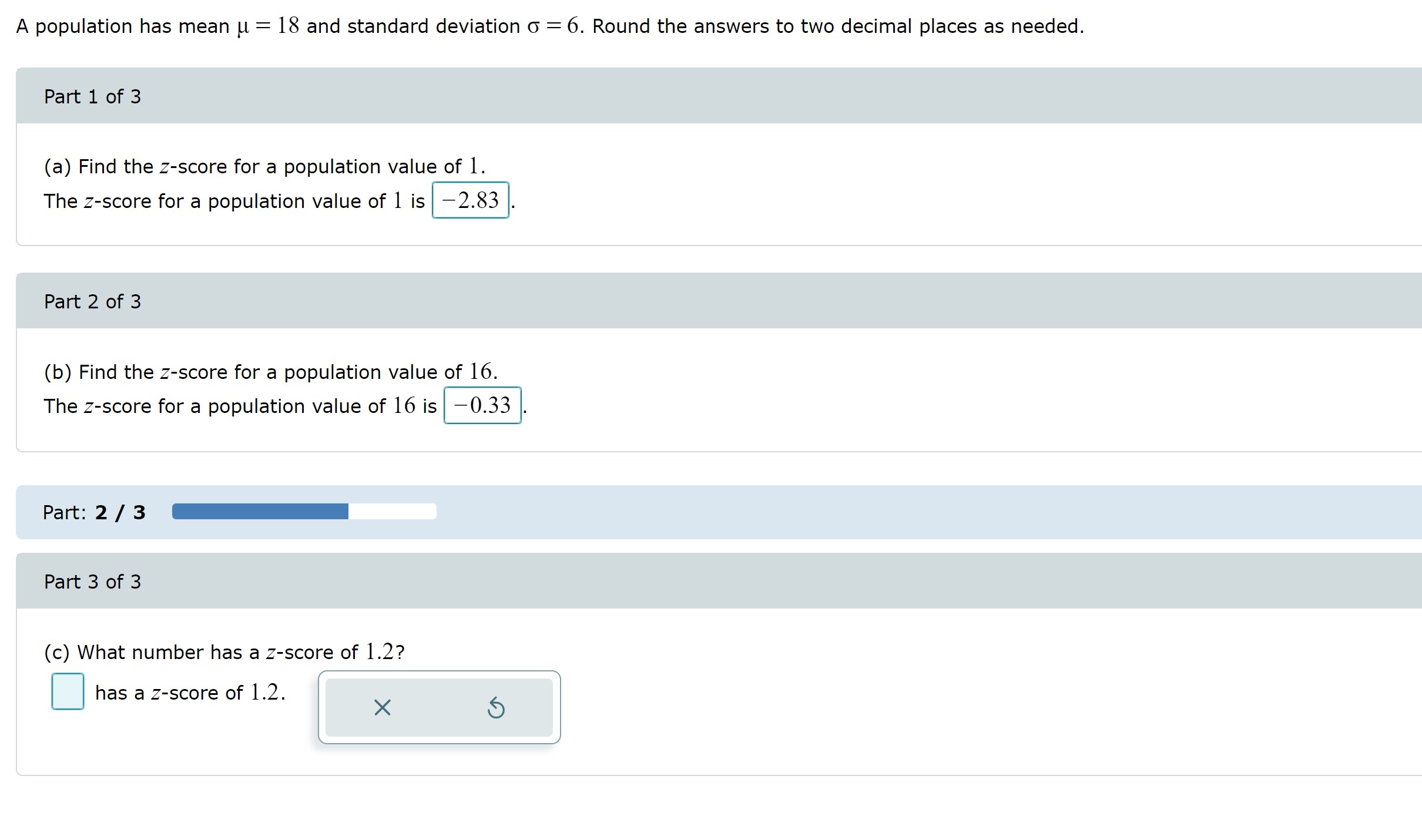  A population has mean u : 18 and standard deviation 0