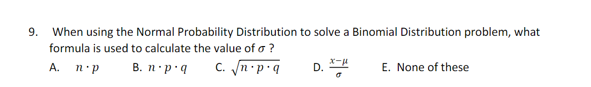 Distribution problem, what formula is used to calculate the value of o