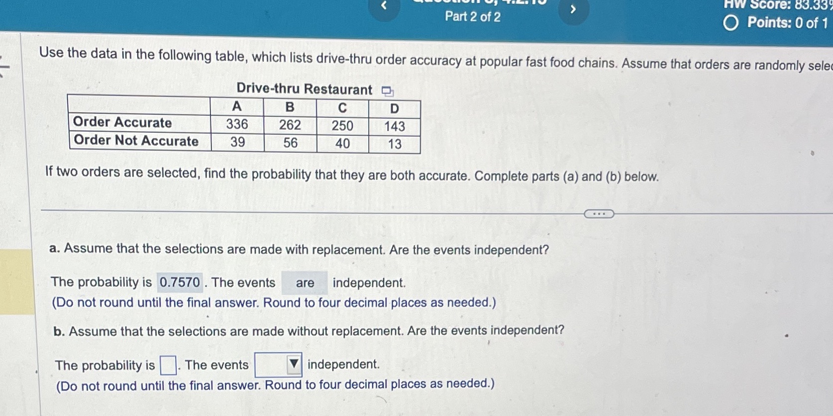 just part b ,- ' Use the data In the following table,