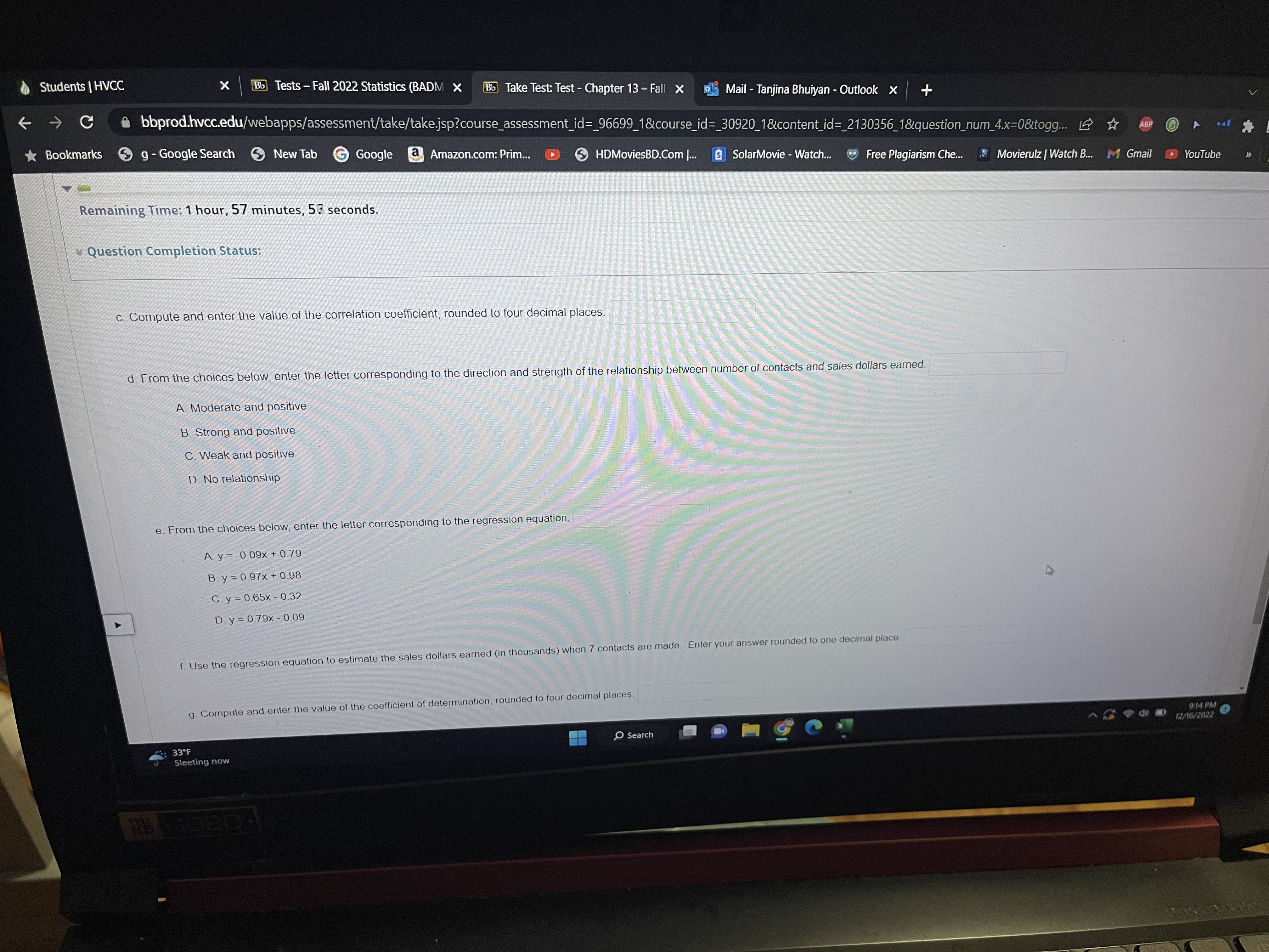 Students | HVCC X Bb Tests - Fall 2022 Statistics (BADM