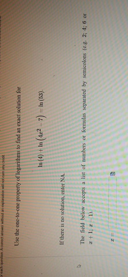 I am lost. each question. A correct answer without an explanation will