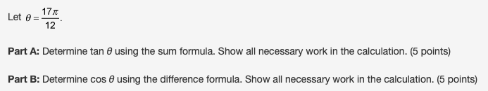 sum formula. Show all necessary work in the calculation. (5 points) Part