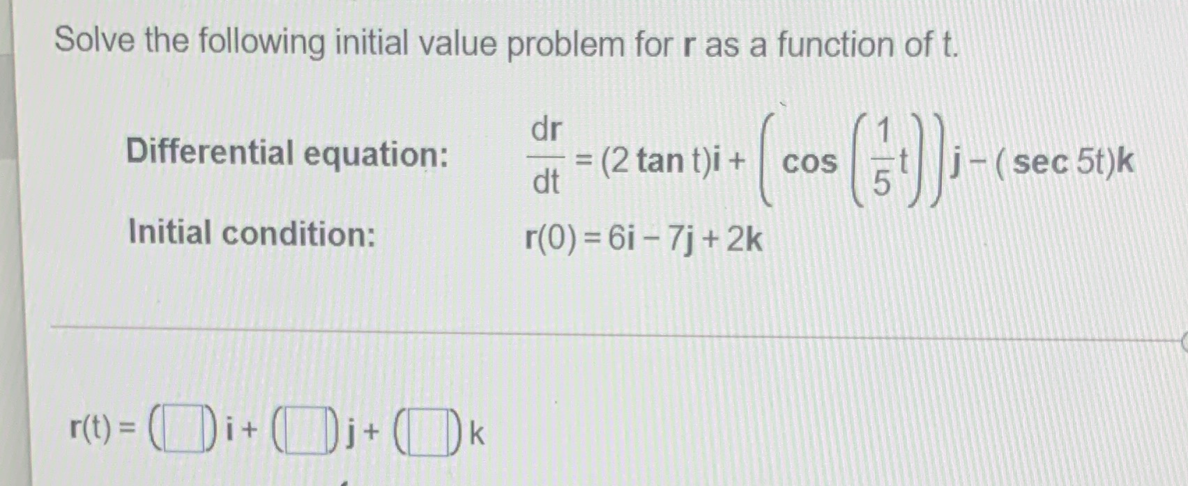 3. 13.2 Solve the following initial value problem for r as a