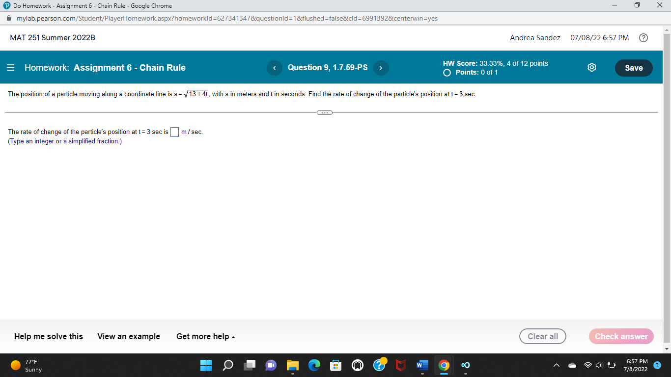  Do Homework - Assignment 6 - Chain Rule - Google Chrome