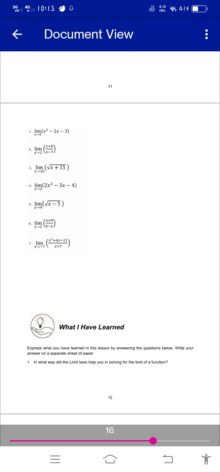 . Senior High School Basic Calculus Quarter 3 - Module 2: Limit