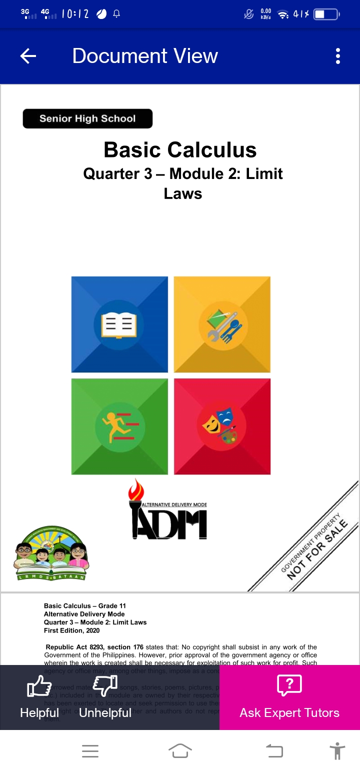 x-+10 4. lim (2x2 - 3x - 4) X -2 5. lim