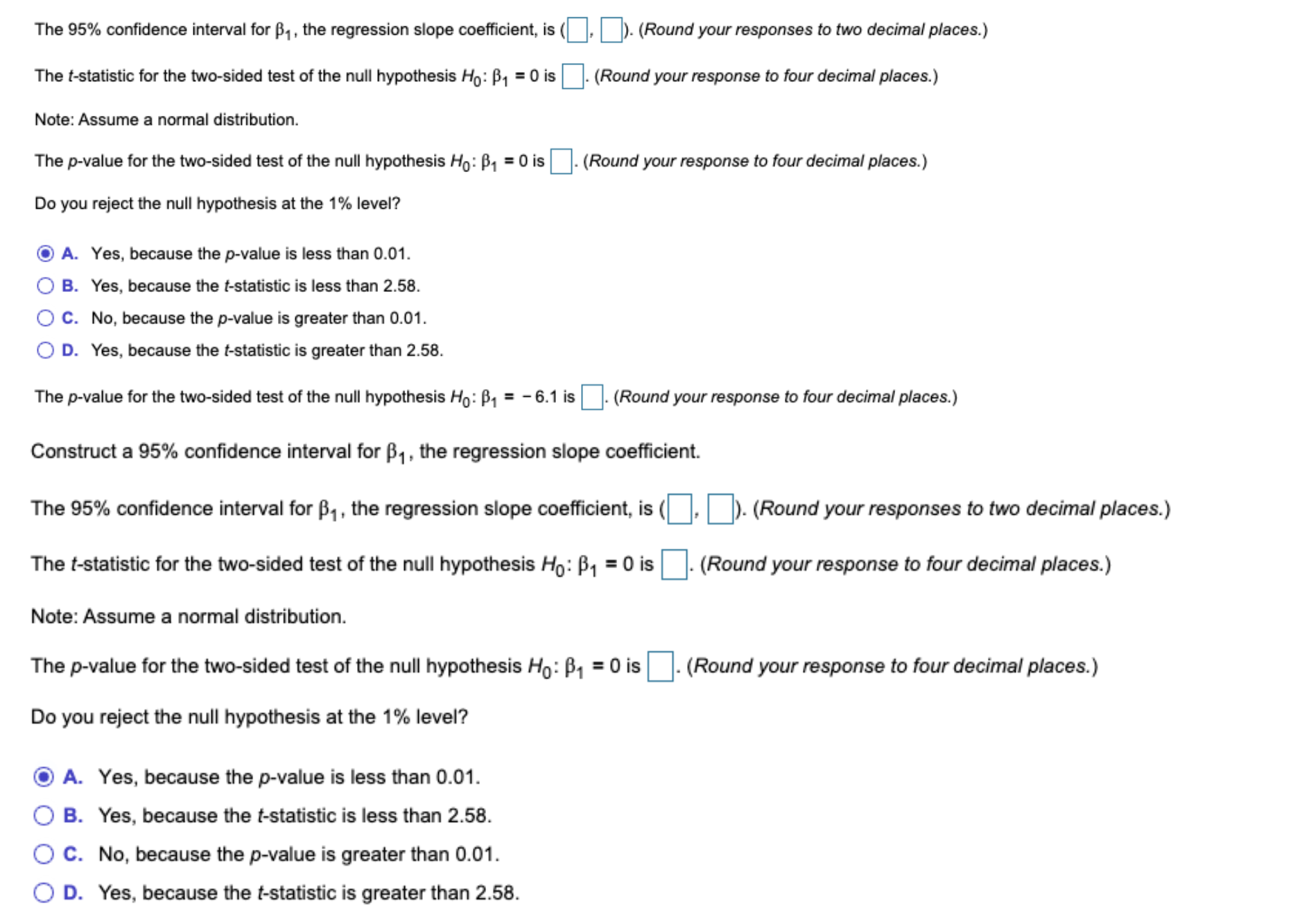 average test scores from 100 third-grade classes, estimates the OLS regression TestScore