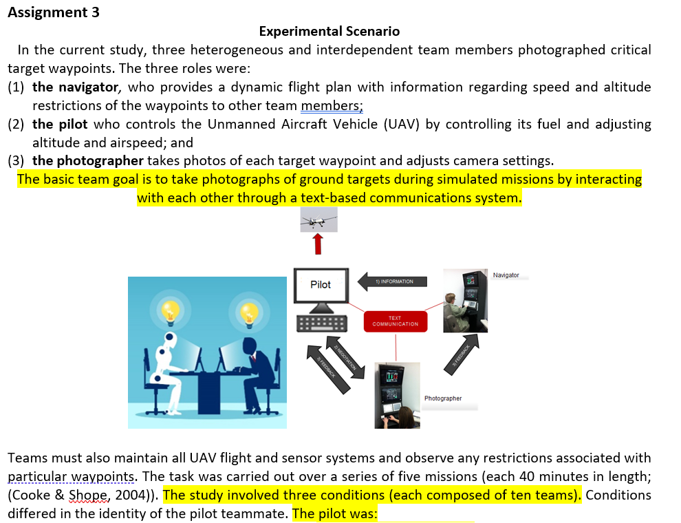 and altitude restrictions of the waypoints to other team members' (2) the